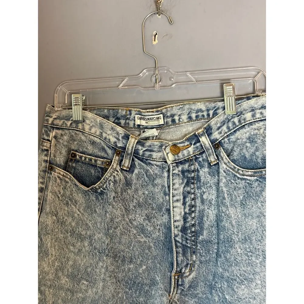 Vintage 80s Guess Georges Marciano Men’s Acid Wash Tapered Jeans USA Sz 34